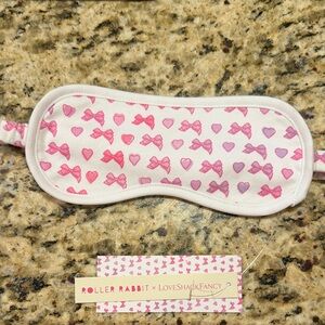 LoveShackFancy Pink Hearts and Bows Eye Mask